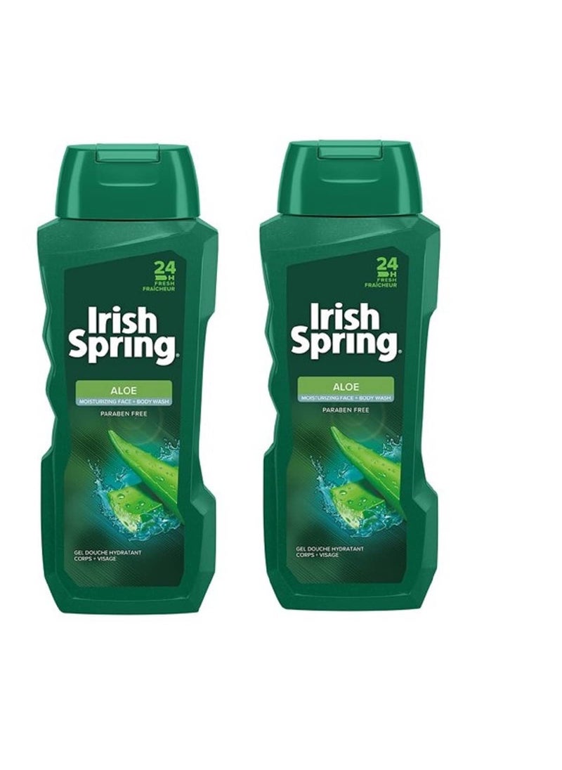 Irish Spring - Irish Spring Body Wash, Aloe, 18 Fl Oz (Pack of 2) - Image 1