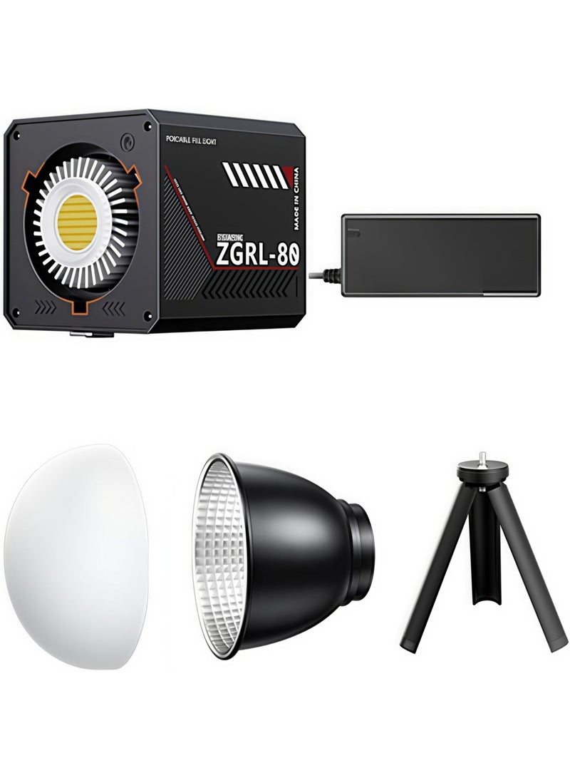 FlashHawk 80W Professional Handheld Photography Light - COB Portable LED Video Light with 10,000mAh Battery, 2800K-6500K Bi-Color, CRI 96+ & 8 Special Effects for Outdoor Shooting & Vlogging - Image 2