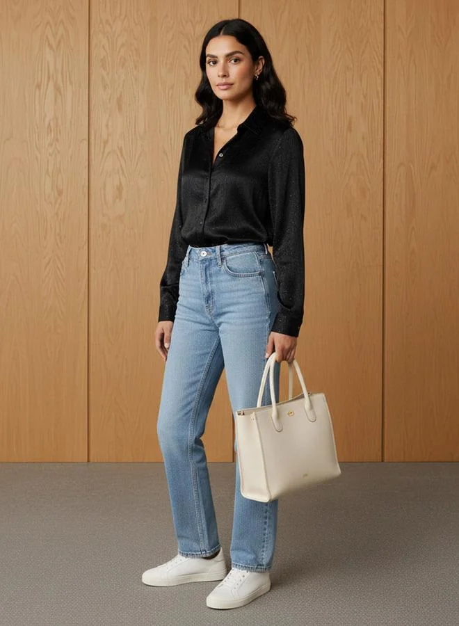 Splash FAV Regular Fit Viscose Textured Shirt with Collar