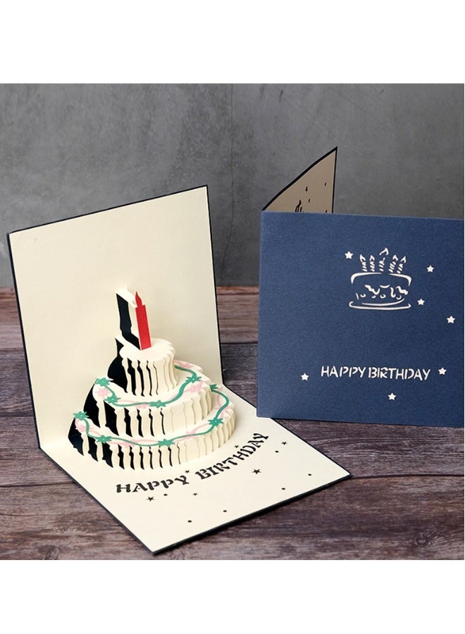 بيوينتي نموذج كعكة مجوفة من الورق بتقنية الليزر ثلاثي الأبعاد للاحتفال بعيد الميلاد الأزرق