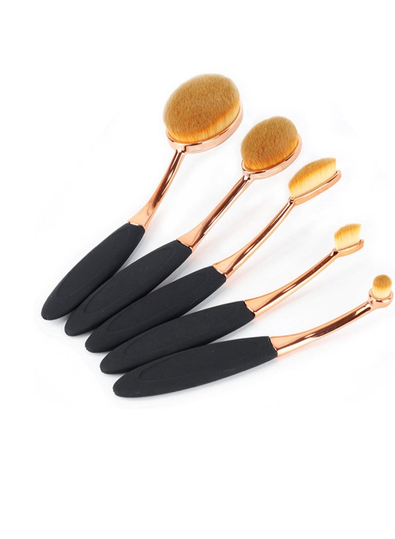 KASTWAVE 5 Pcs Makeup Brushes, Oval Foundation Brush,Toothbrush Makeup Brushes, Fashionable Super Soft Cosmetic Brushes - Image 4