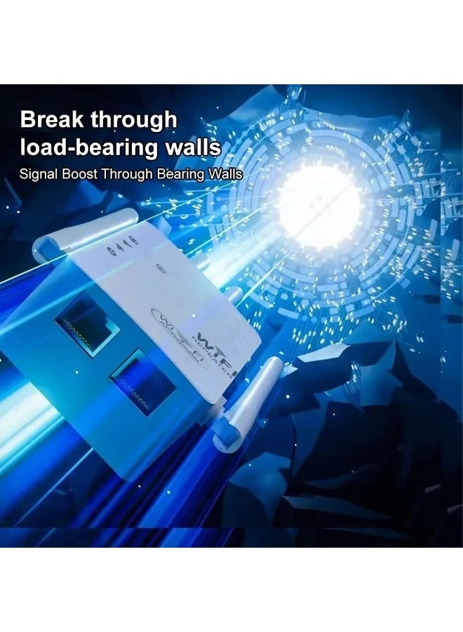 1200Mbps Wireless WiFi Repeater, 5G/2.4G Dual Band Wireless WiFi Range Extender, 6 Antenna Wireless Signal Booster, Internet Router Extender - White - Image 5