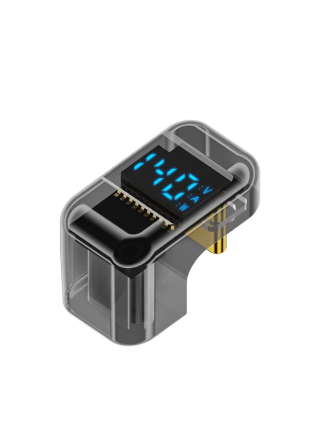 BURAQ Type-C Digital Display U Type Adaptor 180 Degree Elbow 140W 4.0 Adaptor(Light Black) - Image 1