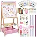 SUNFATT Easel for KidsAdjustable Wooden Art Easel for Kids119 Art SuppliesDouble Sided Magnetic Chalkboard and White Board Whit Storage BasketDrawing and Painting for Aged 24578122 Paper Rolls - Image 3