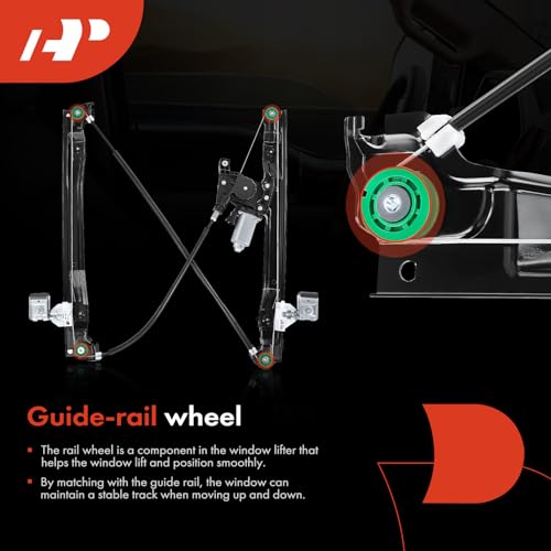 A-Premium Power Window Regulator with Motor Replacement for Buick Rainier Chevrolet Trailblazer EXT GMC Envoy Isuzu Ascender Bravada 9-7x Front Right - Image 5