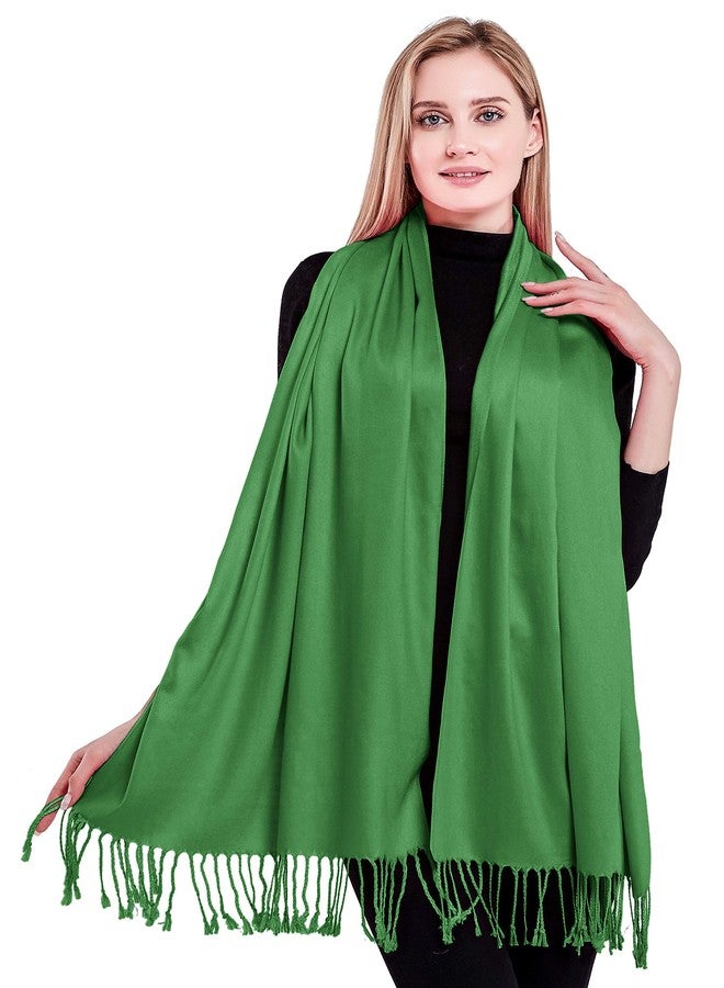 CJ Apparel Forest Green Solid Color Tassels Design Nepalese Shawl Seconds Scarf Wrap Stole Throw Head Wrap Pashmina Gift Hand Made in Nepal New - Image 5
