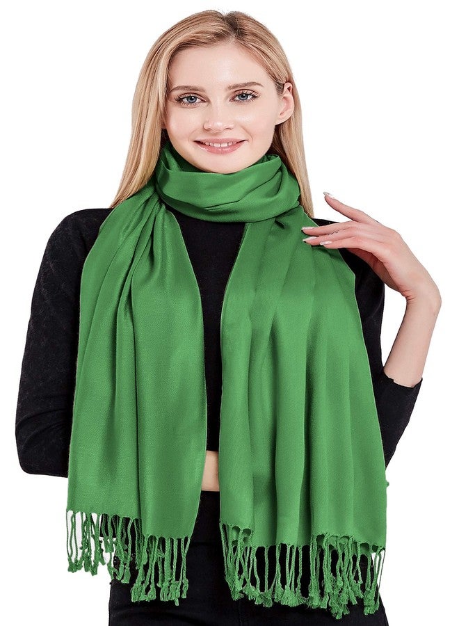 CJ Apparel Forest Green Solid Color Tassels Design Nepalese Shawl Seconds Scarf Wrap Stole Throw Head Wrap Pashmina Gift Hand Made in Nepal New - Image 4