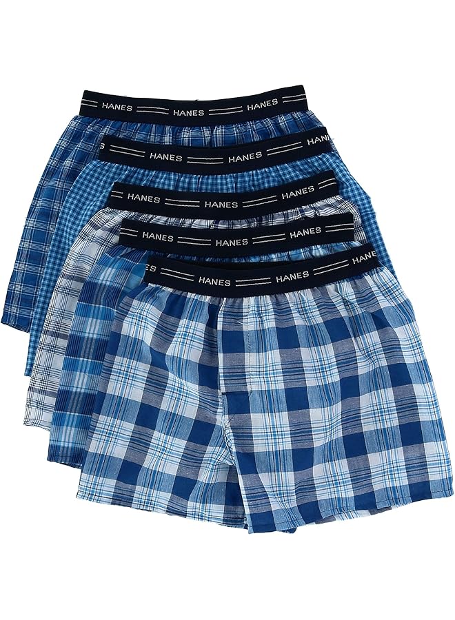 هينز بوكسر تارتان للأولاد من ريد ليبل، عبوة من 5 قطع، مقاس كبير جدًا، بنقشة مربعات متنوعة - Image 1