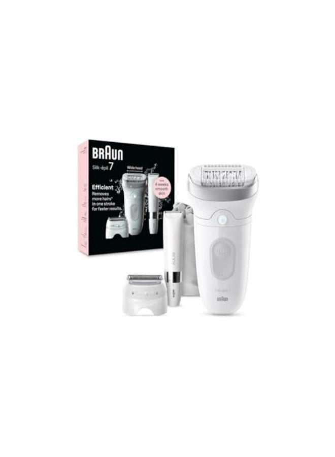 Silk-epil 7 model SE7441 with 6 attachments including a body epilator pen