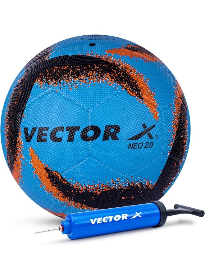 Vector X Neo 2.0 Football – Synthetic Rubber Moulded Soccer Ball, Indoor/Outdoor, Size 5, Sky Black, Durable, Long-Lasting, Includes Pump, Ideal for Training, Matches & Amateur Competitions - Image 1