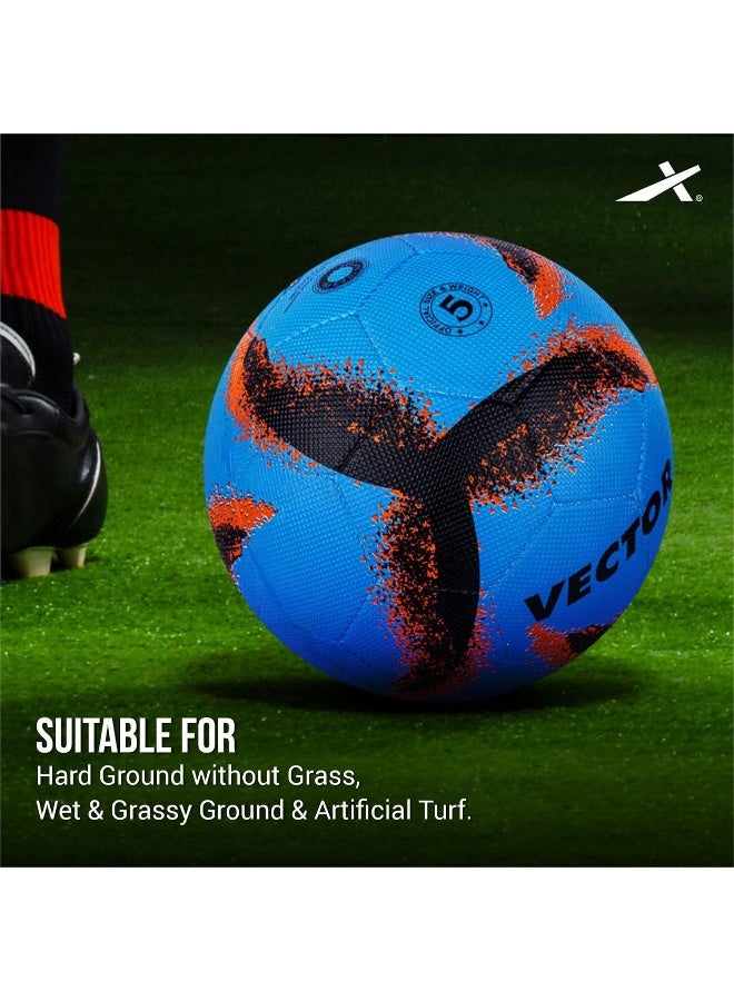 Vector X Neo 2.0 Football – Synthetic Rubber Moulded Soccer Ball, Indoor/Outdoor, Size 5, Sky Black, Durable, Long-Lasting, Includes Pump, Ideal for Training, Matches & Amateur Competitions - Image 4