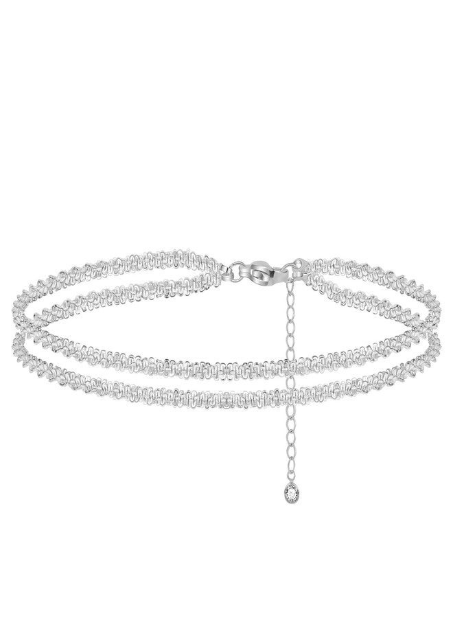 MIDEEO Gold/Silver Ankle Bracelets for Women,14K Gold Anklets for Women Waterproof Cuban Link Heart Beads Herringbone Rhinestone Anklets Set Layered Anklet Bracelets for Women Gold Jewelry Gift - Image 1