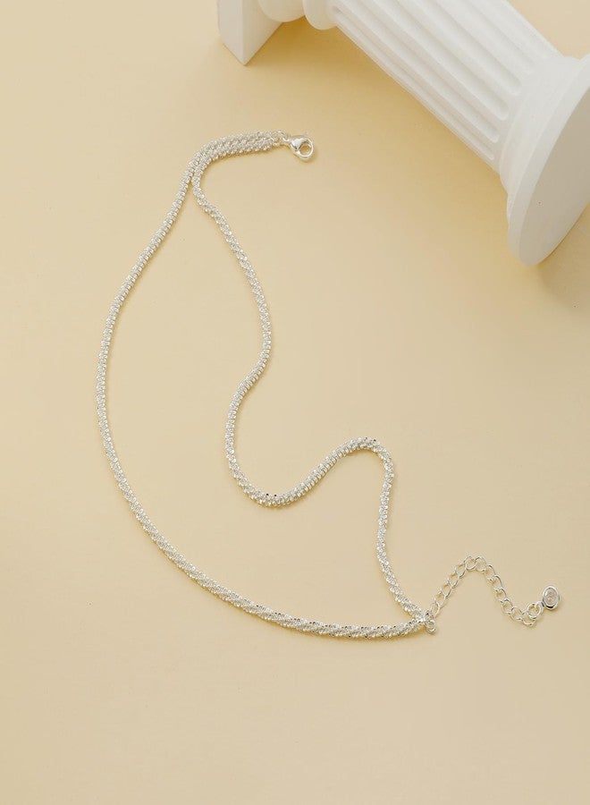 MIDEEO Gold/Silver Ankle Bracelets for Women,14K Gold Anklets for Women Waterproof Cuban Link Heart Beads Herringbone Rhinestone Anklets Set Layered Anklet Bracelets for Women Gold Jewelry Gift - Image 5