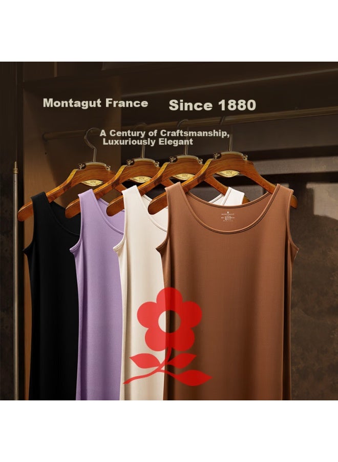 Montagut Modal Vest Women's Loungewear Nightdress Four-season Thin Ice Silk Cool Sleepwear Mid-length Dress - Image 2