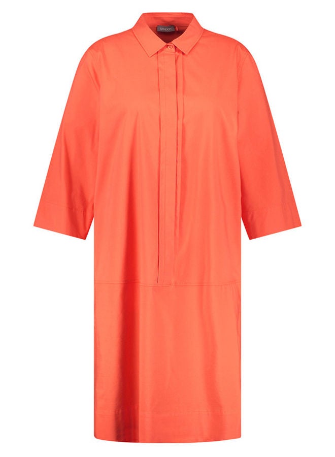 Organic cotton shirt dress with 3/4-length sleeves