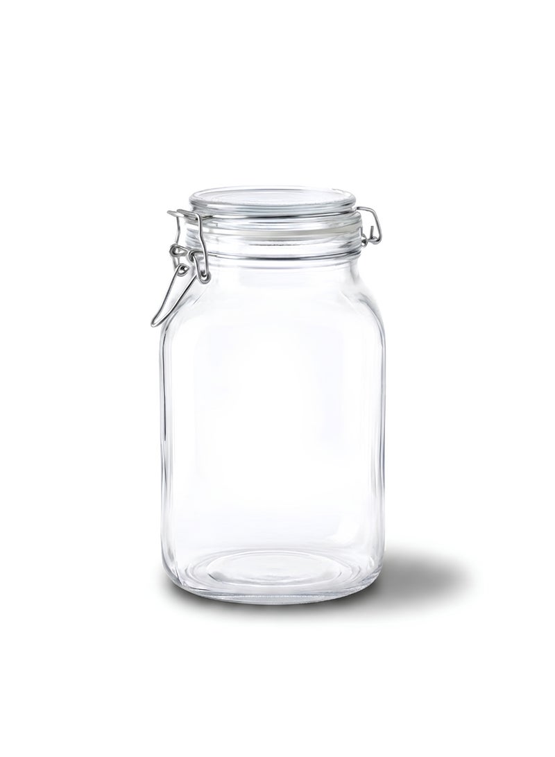 3L Glass Storage Jar with Airtight Clip Lid - Ideal for Rice, Grains, Pasta & Pantry Storage - Image 3