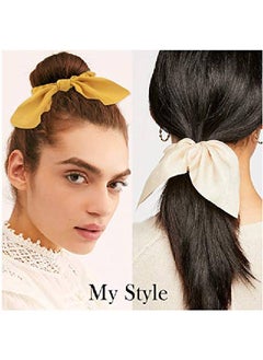 Ondder 15 Pack Scrunchies Hair Ties For Women Cute Hair Scrunchies Solid Color Scrunchies With Bow Hair Ties For Girls Ribbon Bunny Ear Scrunchies Silk Scrunchies For Women'S Hair  - Image 4