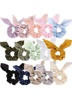 Ondder 15 Pack Scrunchies Hair Ties For Women Cute Hair Scrunchies Solid Color Scrunchies With Bow Hair Ties For Girls Ribbon Bunny Ear Scrunchies Silk Scrunchies For Women'S Hair  - Image 2
