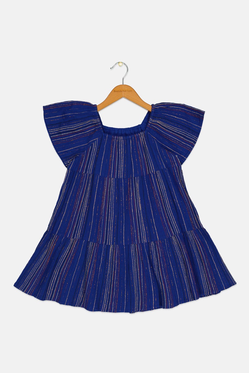 GAP فستان مخطط للبنات الصغيرات، متعدد الألوان - Image 1