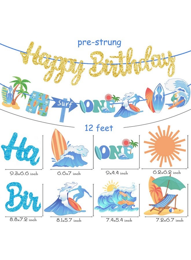umoni Surfing Birthday Banner 3Pcs Surfing Birthday Party Decorations The Big One Surf Party Decoration Beach Surfboard Cutout Banner for Summer Hawaii Holiday Baby Shower Supplies - Image 5