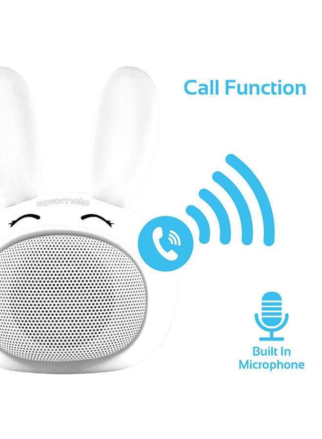 NIBEMINENT Cute Bunny Design Portable Wireless Bluetooth Speaker For Kids White - Image 4