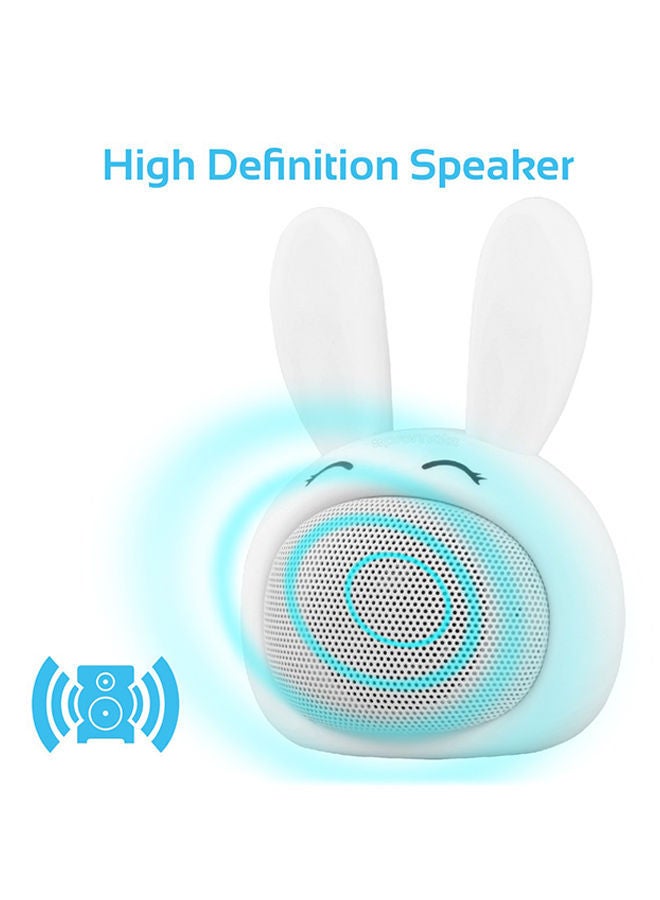 NIBEMINENT Cute Bunny Design Portable Wireless Bluetooth Speaker For Kids White - Image 2