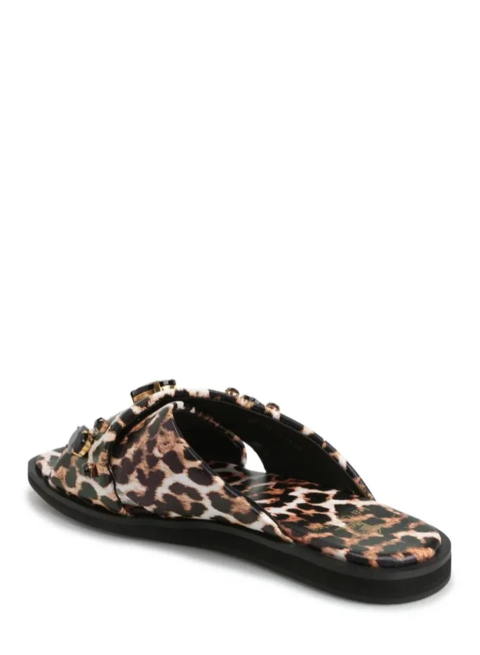 La Giostra Women's Textile Flat Slipper Decoration With Rhinestones Multi