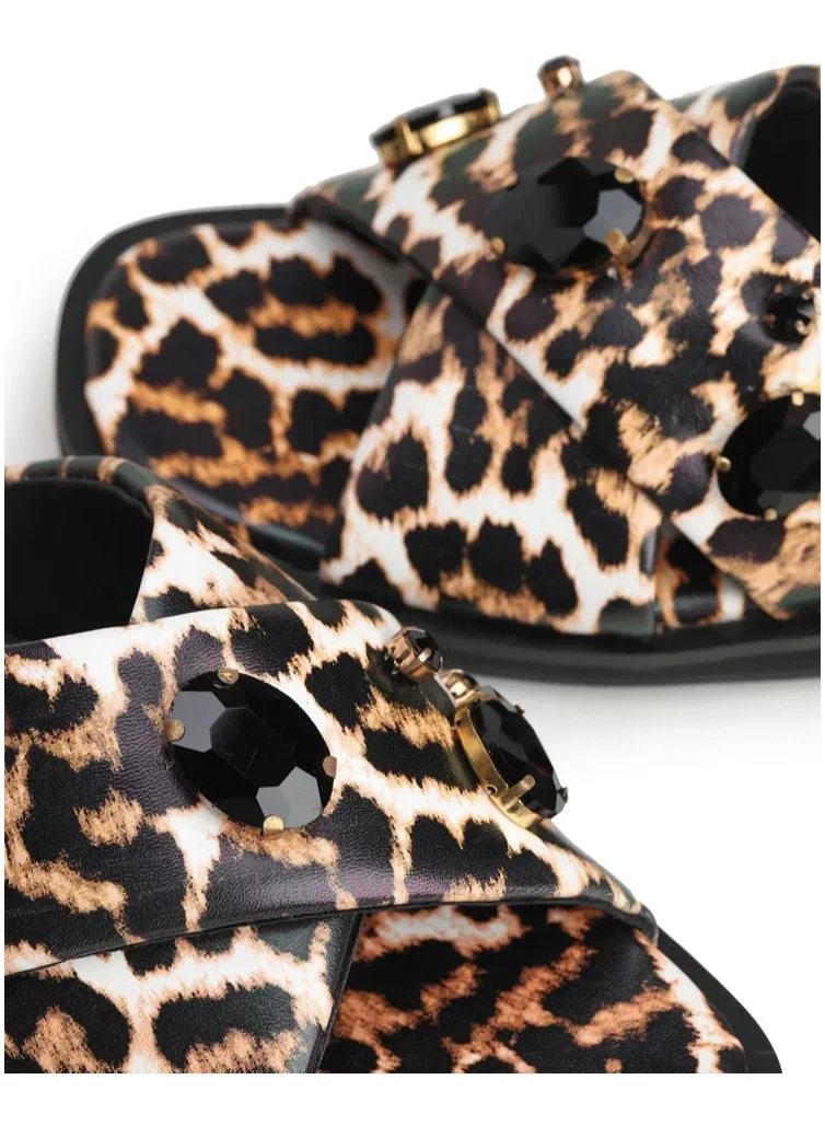La Giostra Women's Textile Flat Slipper Decoration With Rhinestones Multi