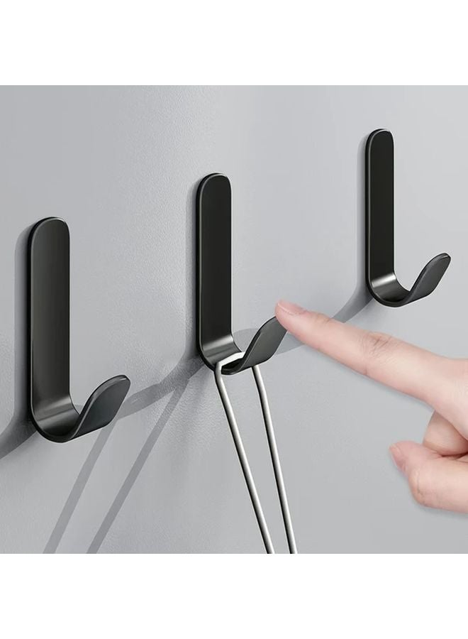 5 Pack White Adhesive Hooks No Drill Wall Mount Coat Hat Hangers Modern Metal Organizer - Image 4