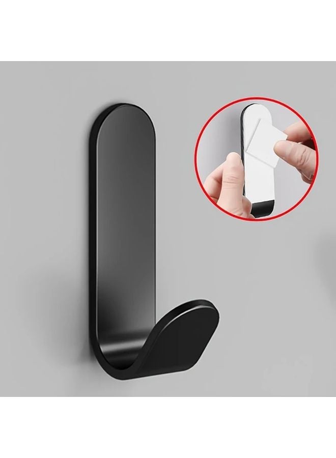 5 Pack White Adhesive Hooks No Drill Wall Mount Coat Hat Hangers Modern Metal Organizer - Image 5