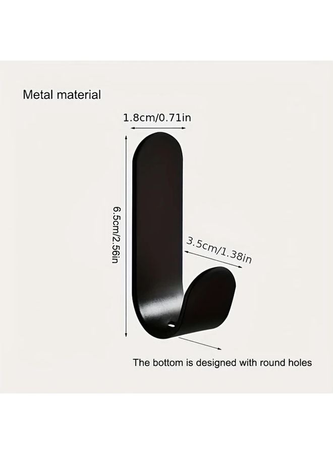 5 Pack White Adhesive Hooks No Drill Wall Mount Coat Hat Hangers Modern Metal Organizer - Image 3