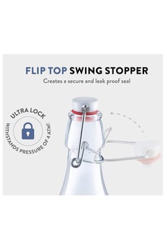 Generic 1L Glass Reusable Swing Lid Water Oil Vinegar Bottle (Set of 6)  - Image 5