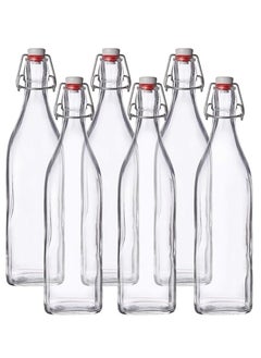 Generic 1L Glass Reusable Swing Lid Water Oil Vinegar Bottle (Set of 6)  - Image 2