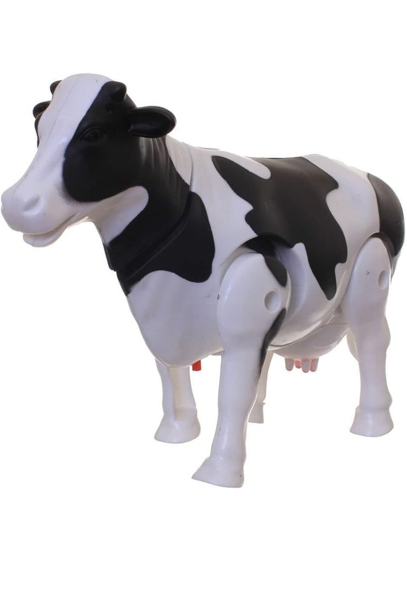 Battery Operated Milk Cow Walking Light and Sound White Black for Kids 3 years & up - Image 2