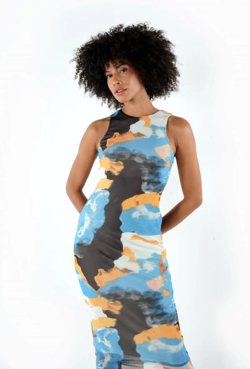 Alexander Gardi Abstract Print Dress
