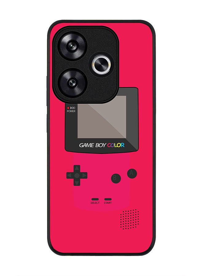 Stylizedd Rugged Black edge case for Xiaomi Poco F6 / Xiaomi Redmi Turbo 3, Slim fit Soft Case Flexible Anti Drop TPU Gel Thin Cover - Gameboy Color - Pink - Image 1