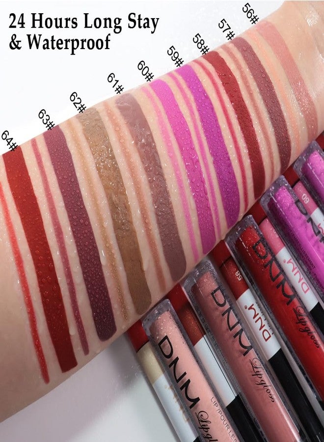 AMY'S DIARY 2Pcs Rosewood Brown Matte Lip Liner and Lipstick Makeup Set, Green Lip Stain Lip Gloss Matt Liquid Lipstick 24H Long Lasting lapiz labiales mate 24 horas originales larga duracion (57#) - Image 5