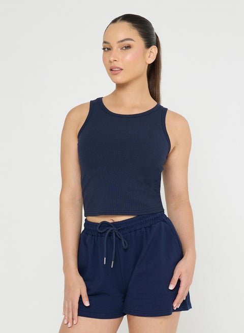 Solid Ribbed Tank Top