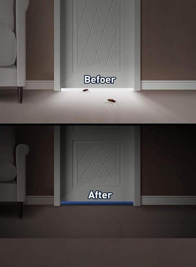 Purrhappy 1/3Pcs Door Bottom Seal Strip 95cm(L), Adjustable Door Draft Air Stopper, Windproof Dustproof Soundproof Bug Insect Protector Blocker, Cuttable Washable Door Gap Filler, Energy Saving Weather Stripping for Bedroom, Bathroom, Office, Home Interior Doors (Grey) - Image 4