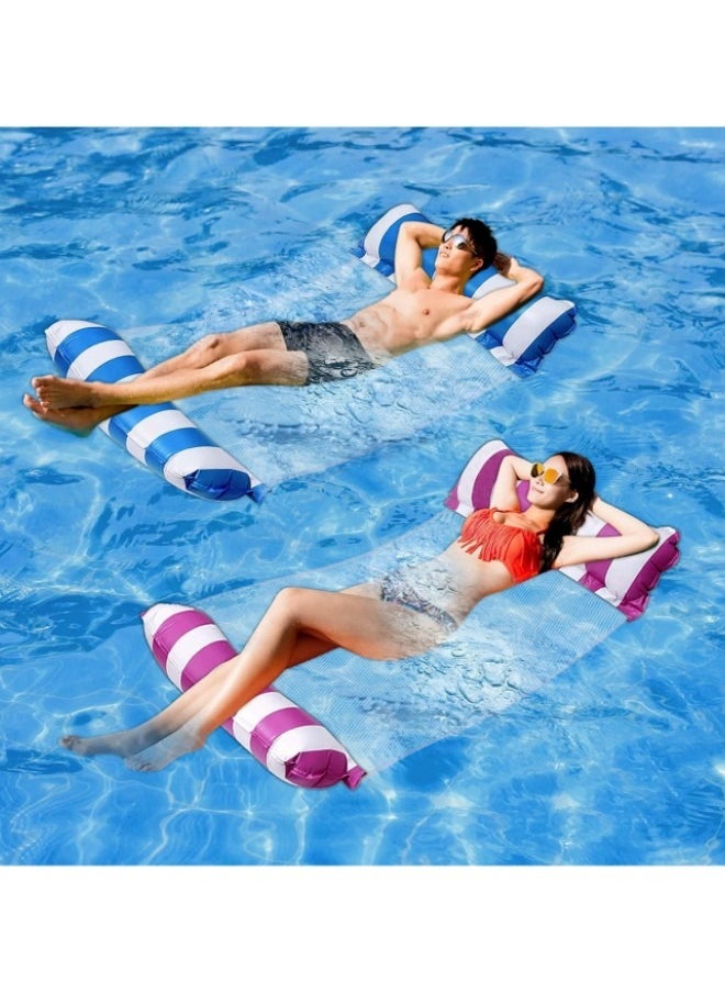GGEROU - Pool Floats Adult Size,2 Pack 4-in-1 Inflatable Pool Float Pool floaties with Air Pump,Fun Water Toys as Pool Lounger,Pool Hammock,Chair,Pool Raft,Lake Floats for Swimming Pool - Image 1