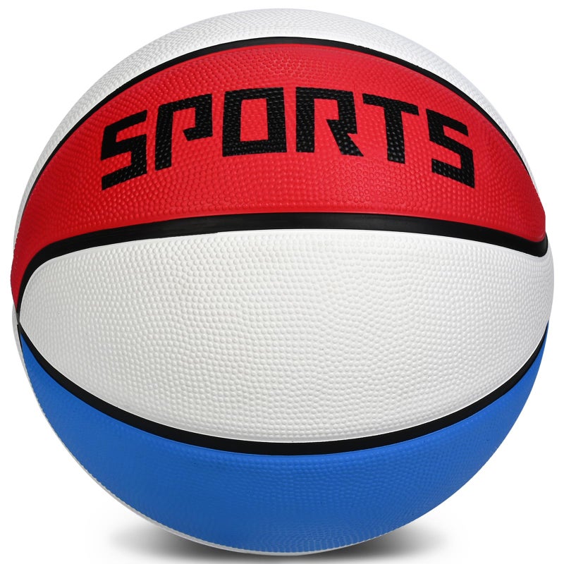 KUYOTQ Kids Toddler Size 3 Small Basketball 22" Thickened Rubber Mini Basketball Soft Touch in & Outdoor for Boys Girls Gifts (Deflated,Red White Blue) - Image 2
