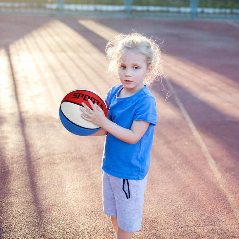 KUYOTQ Kids Toddler Size 3 Small Basketball 22" Thickened Rubber Mini Basketball Soft Touch in & Outdoor for Boys Girls Gifts (Deflated,Red White Blue) - Image 4