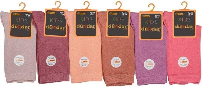 Dündar Çorap Dundar Socks Plus Kids Modal Seamless Sweatproof Socks Colorful 3 Years Old 12 8177