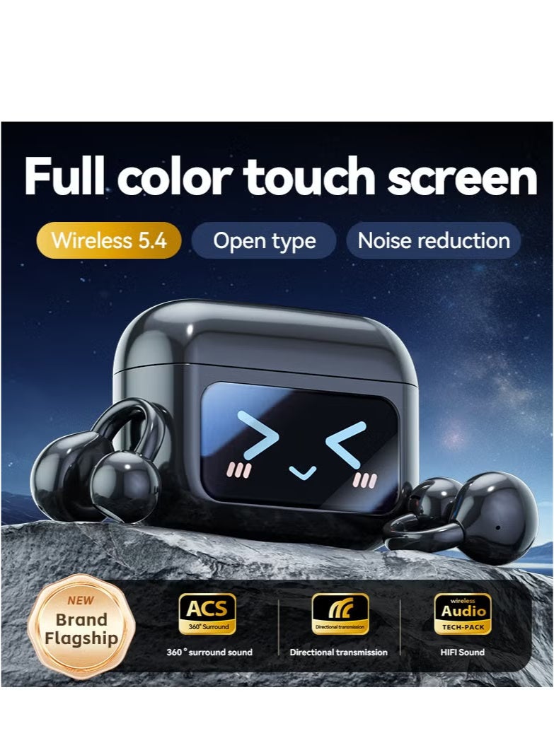 Multi functional touchscreen Bluetooth earphones, clip on bone conduction, intelligent noise reduction, 3D high-definition sound quality, open sound perception, and ultra long sports battery life. - Image 2