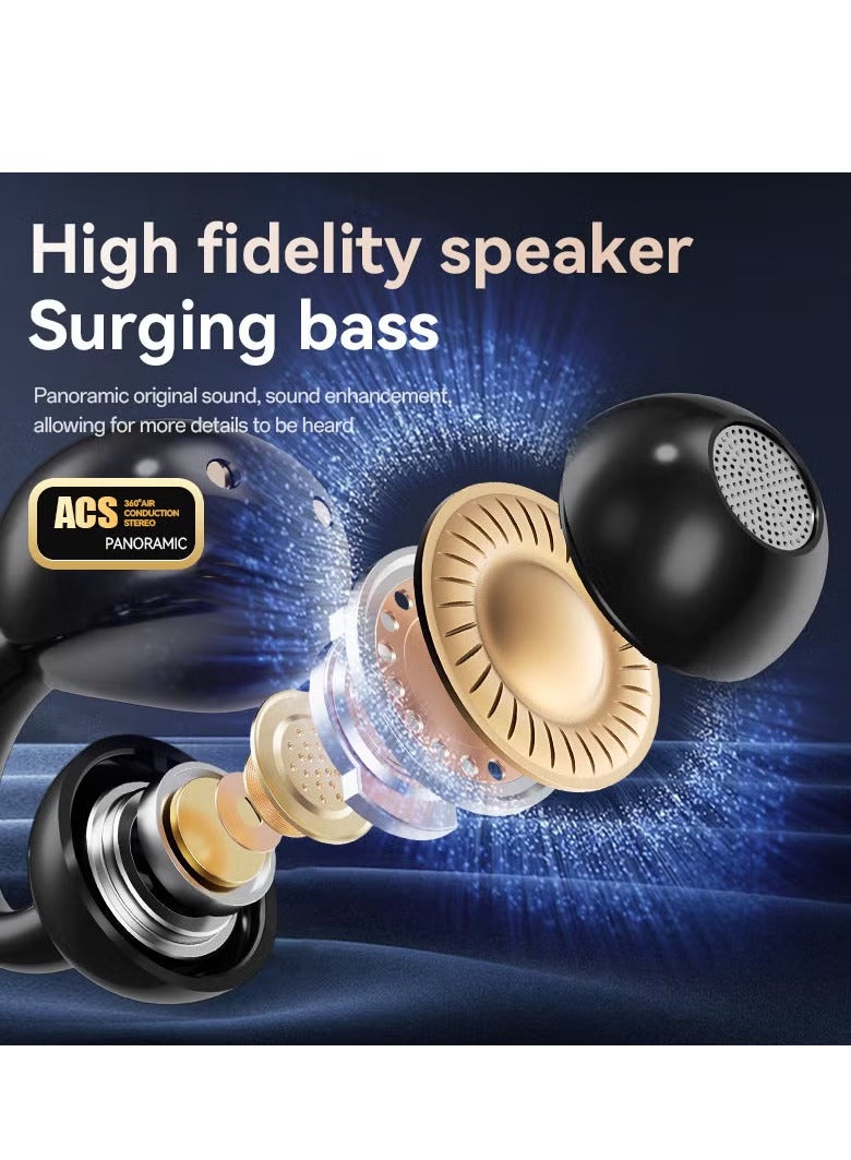 Multi functional touchscreen Bluetooth earphones, clip on bone conduction, intelligent noise reduction, 3D high-definition sound quality, open sound perception, and ultra long sports battery life. - Image 3