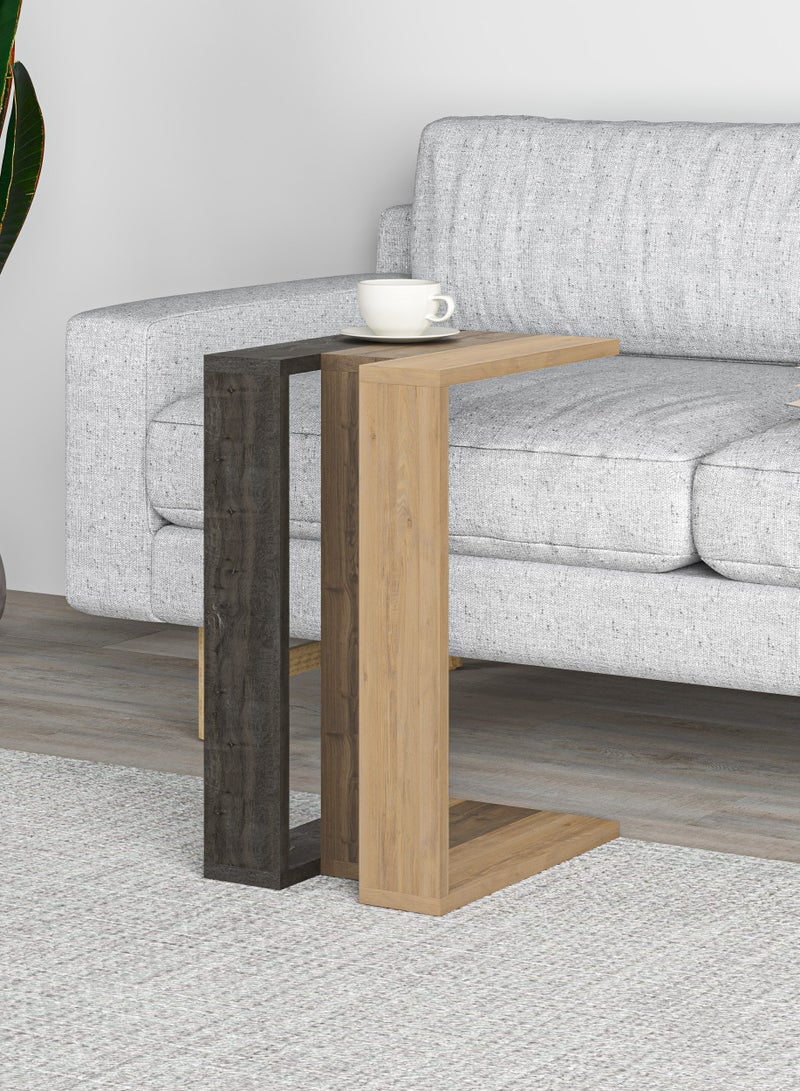Mourah Home Muju C Table - Dark Brown/ Brown/Oak - 2 Years Warranty - Image 1