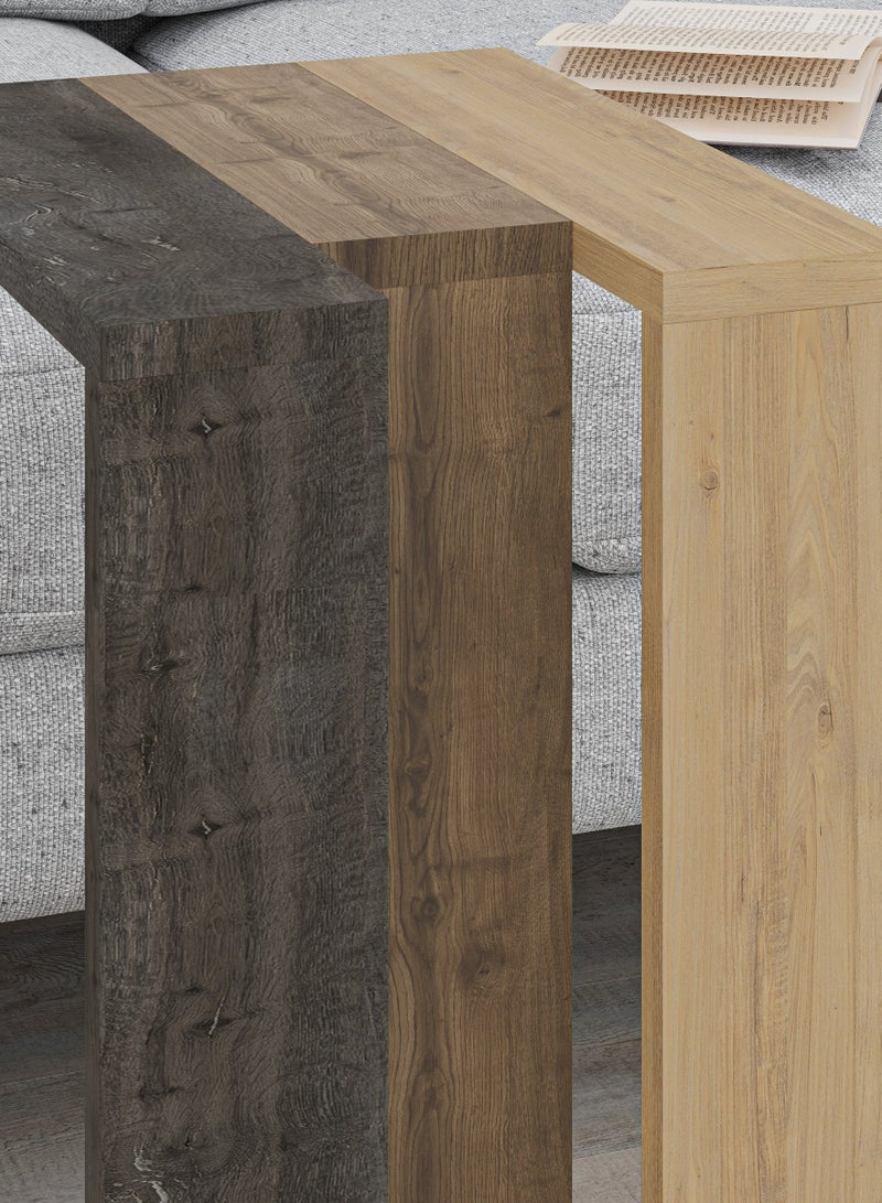 Mourah Home Muju C Table - Dark Brown/ Brown/Oak - 2 Years Warranty - Image 3
