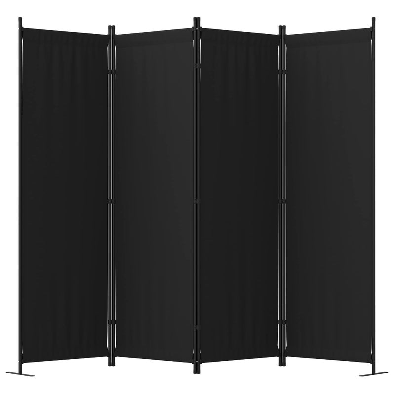 Phonjoroo فاصل غرف، شاشة خصوصية قابلة للطي 4 لوحات، 88 بوصة فاصل محمول مع 3 أرجل معدنية، فواصل غرف، شاشة فاصل خفيفة الوزن قائمة بذاتها للمكتب وغرفة النوم والمستشفى (أسود) - Image 1