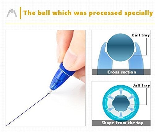 Stationery JP Pilot Acroball Retractable Advanced Ink Ball Point Pens, Fine Point 0.7mm, Blue Ink, Rubber Grip, 5-Pack, Sticky Notes Value Set - Image 3