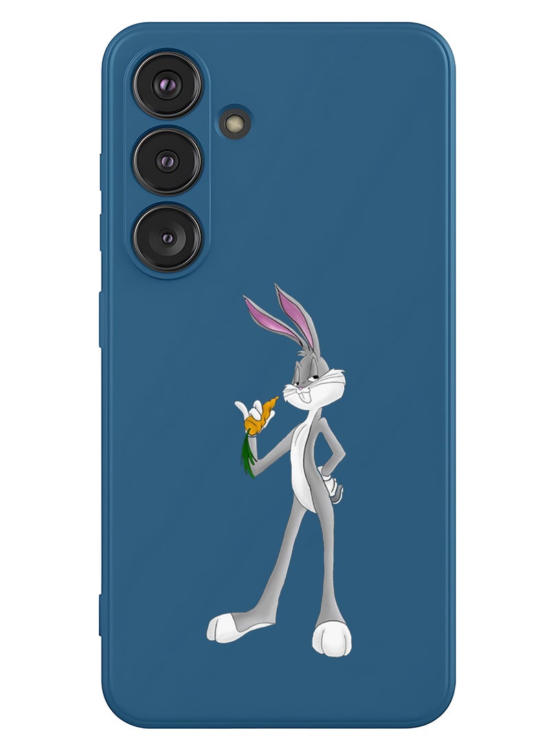 Theodor Protective Slim Fit Case Liquid Silicone Cover with Full Body Protection Anti-Scratch Shockproof Case For Samsung Galaxy S25 Plus (Blue) - rabbit (2) - Image 1